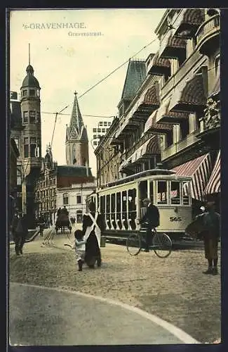 AK `s-Gravenhage, Gravenstraat, Strassenbahn