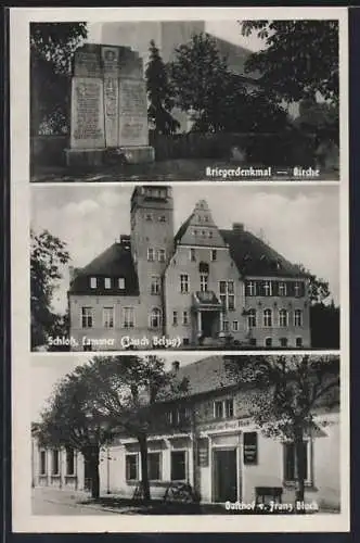 AK Cammer / Mark, Gasthof v. Franz Block, Schloss, Kriegerdenkmal u. Kirche