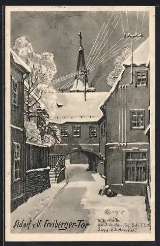 AK Adorf i. V., Freiberger-Tor im Winter