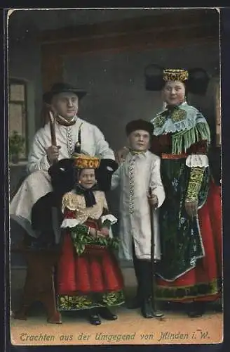 AK Familie in Schaumburg-Lippischer Landestracht