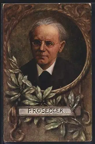 Künstler-AK Portrait des Dichters Peter Rosegger