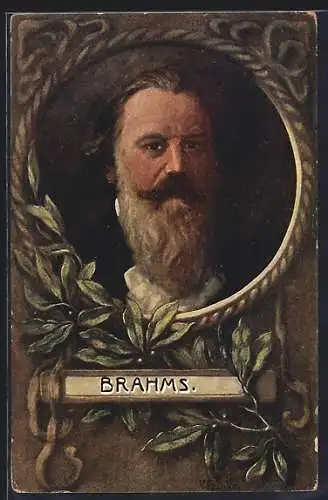 AK Portrait des Komponisten Johannes Brahms