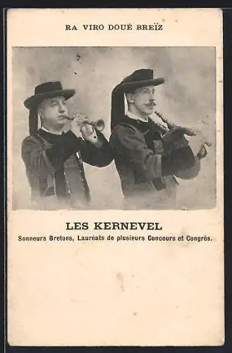 AK Les Kernevel, Sonneurs Bretons, Laureats de plusieurs Concours et Congres, Musiker aus der Bretagne