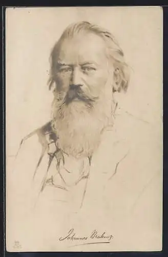 AK Portrait des Komponisten Johannes Brahms