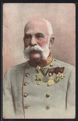 AK Kaiser Franz Josef I. von Österreich in Uniform mit Orden