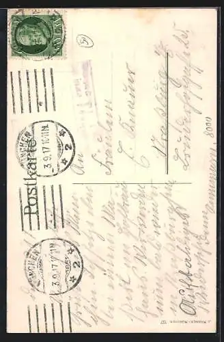 AK München, Münchnerkindl trinkt Bier