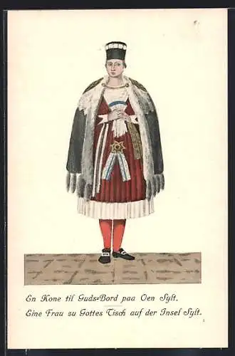 AK Sylt, Eine Frau zu Gottes Tisch auf der Insel Sylt