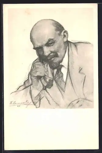 AK Lenin beim Telefonieren, Portrait