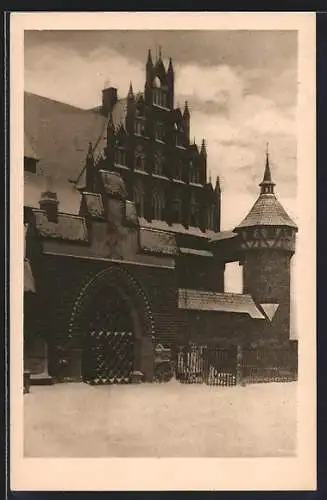 AK Marienburg / Malbork, Mittelschloss, Firmariegiebel, Mitte 14. Jh.