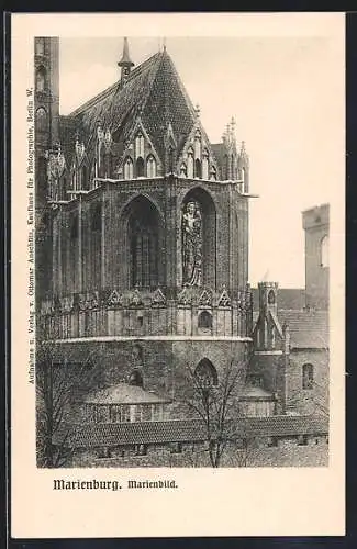 AK Marienburg / Malbork, Marienbild in der Fassade der Kirche