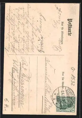 Künstler-AK Klein-Machnow, Idyll an der Kirche