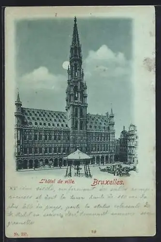 Mondschein-AK Bruxelles, L`hôtel de ville