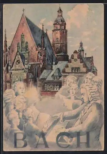 AK Leipzig, erste Leipziger Friedensmesse, Bach