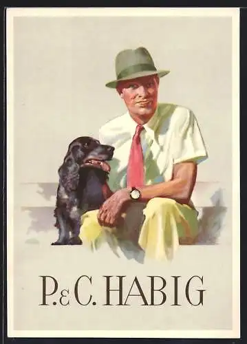 AK P. & C. Habig, Herrenmode, Reklame, Art Deco