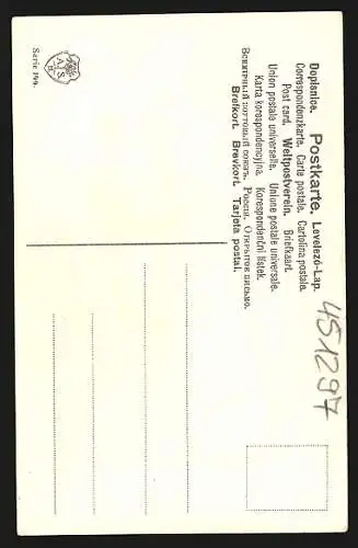 Lithographie Die Liebe - Festlich gekleidetes Liebespaar, Gedicht