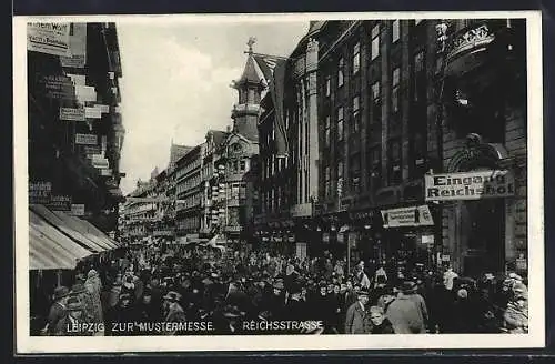 AK Leipzig, Reichsstrasse zu Mustermesse, Leipziger Messe
