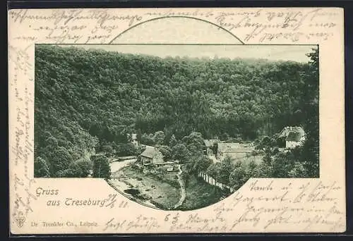 AK Treseburg, Ortsansicht aus der Vogelschau
