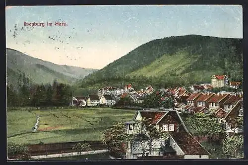 AK Ilsenburg /Harz, Teilansicht mit Umland