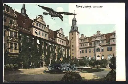 AK Merseburg, Rabe im Schlosshof