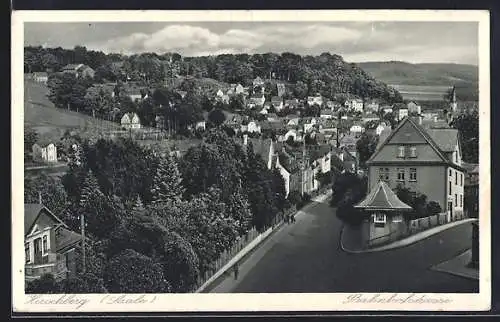AK Hirschberg /Saale, Die Bahnhofstrasse mit Blick auf die Umgebung