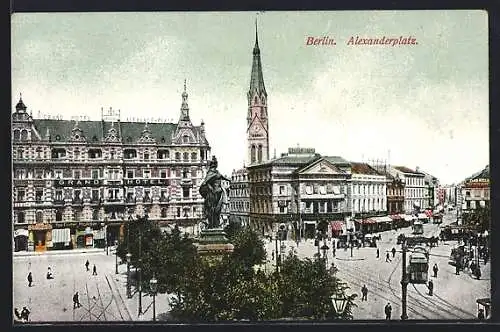 AK Berlin, Alexanderplatz, Grand Hotel, Musikalienhandlung Paul Fischer
