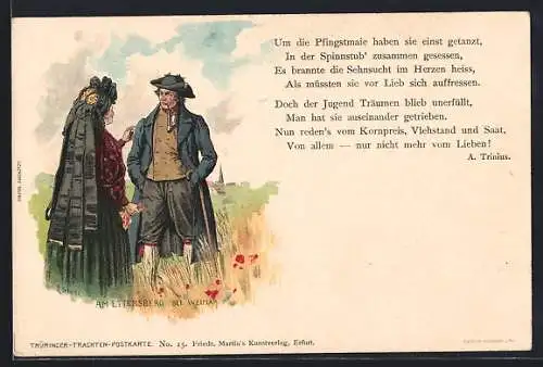 AK Paar in thüringischer Tracht am Ettersberg