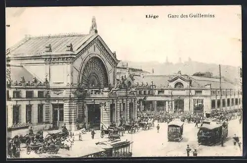 AK Liège, Gare des Guillemins, Bahnhof, Strassenbahn
