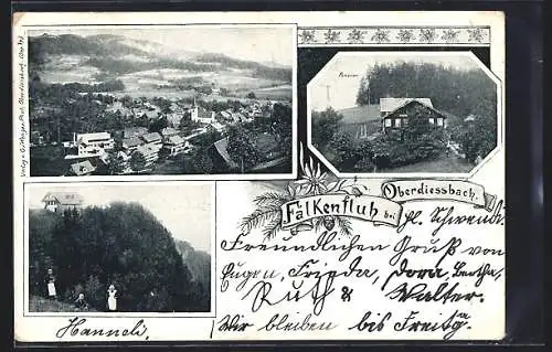 AK Oberdiessbach-Falkenfluh, Pension, Ortsansicht von oben