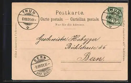 AK Oberdiessbach-Falkenfluh, Pension, Ortsansicht von oben