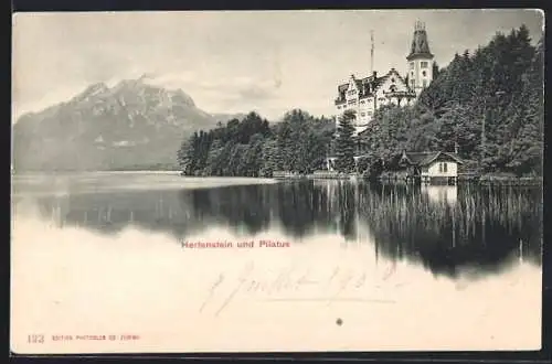 AK Hertenstein, Pension Hertenstein am See um 1900