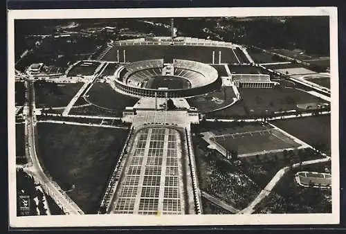 AK Berlin, Olympia, Gesamtansicht Reichssportfeld aus der Vogelschau