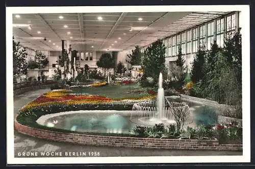 AK Berlin, Internationale Grüne Woche 1958, Grünanlagen in den Ausstellungshallen