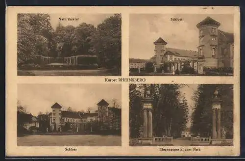 AK Rheinsberg, Naturtheater, Schloss, Eingang zum Schlossgarten
