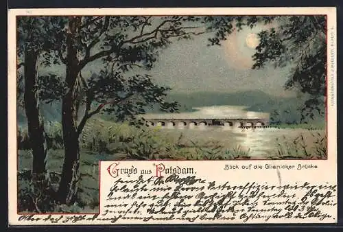 AK Potsdam, Blick auf die Glienicker Brücke