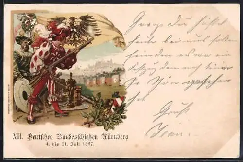 Künstler-AK Paul Ritter: Nürnberg, XII. Deutsches Bundesschiessen 1897