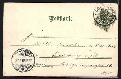 Lithographie Remsthal, Paar in Württemberg. Landestracht bei der Weinlese