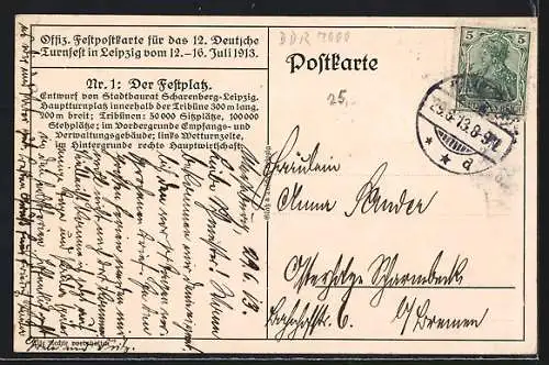 AK Leipzig, 12. Deutsches Turnfest 1913, Blick auf das Festgelände