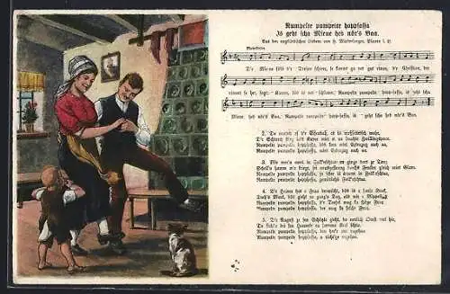 Lied-AK Hilmar Mückenberger: Rumpelte pumpelte hopsassa..., Tanzendes Paar