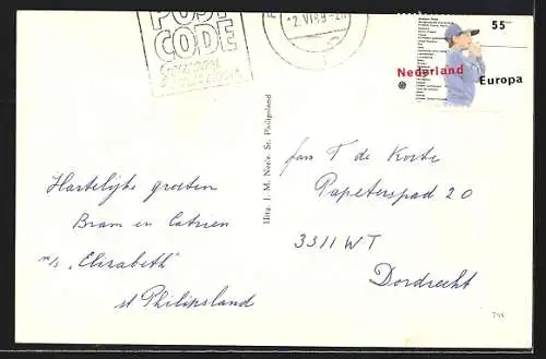 AK St. Philipsland, Achterstraat, Strassenpartie mit Tante-Emma-Laden