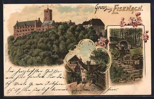Lithographie Eisenach, Wartburg