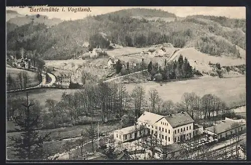 AK Barthmühle i. Vogtl., Teilansicht aus der Vogelschau