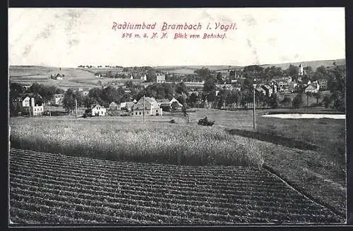 AK Brambach / Vogtl., Blick vom Bahnhof