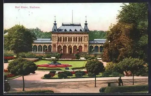 AK Bad Elster, Kurhaus mit Park
