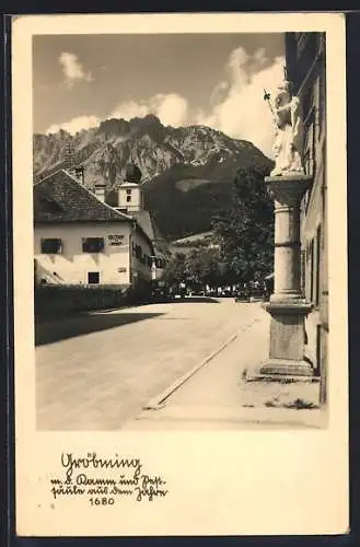 AK Gröbming, Teilansicht mit dem Kamm und Pestsäule