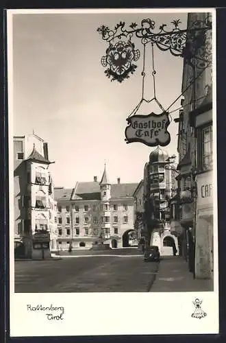 AK Rattenberg, Dorfplatz mit Gasthof - Cafe