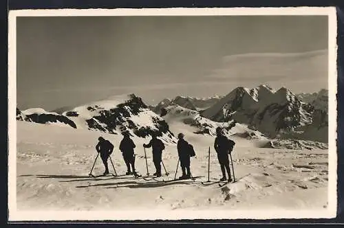 AK Montana-Vermala, Skiläufer in den Bergen