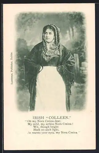 AK Irish Colleen, Irische Frau in traditioneller Kleidung