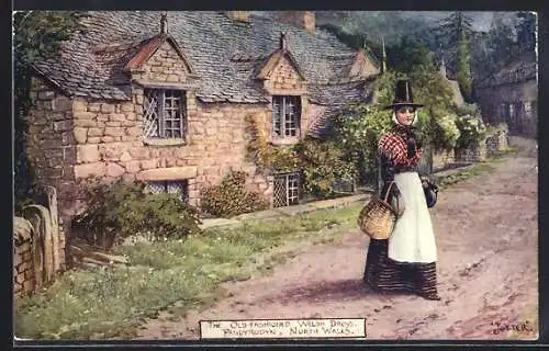 Künstler-AK Pandyrodyn /North Wales, Old Fashioned Welsh Dress