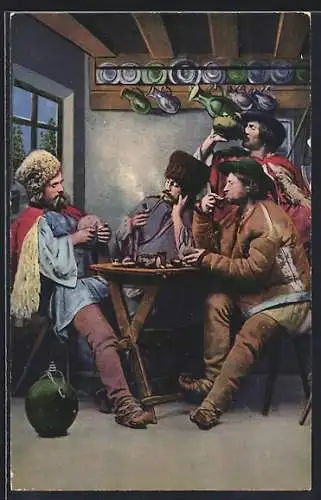 AK Siebenbürgen, Ungarische Truppen, Rumänische Schafhirten rauchen und trinken
