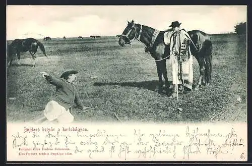 AK Bujdosó betyár a hortobágyon, Ungarischer Reiter